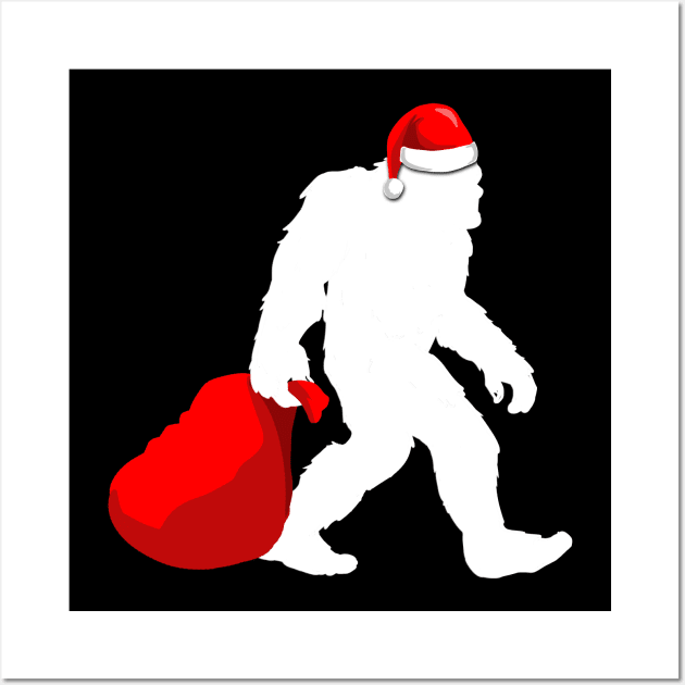 Funny BigFoot Santa Claus Christmas Xmas X-Mas Design Gift Idea Wall Art by Frontoni